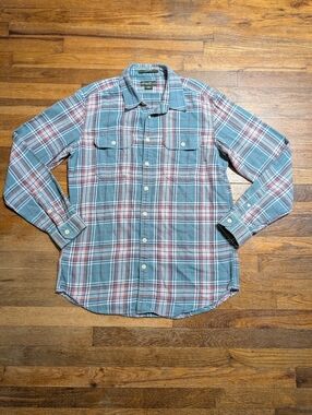 Mens Eddie Bauer Classic Fit Plaid Flannel Button Up Sz Tall Large Cotton